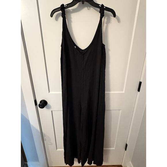 NWT CRISTINA VERGANI Made In Italy Linen Blend Sz M Wide Leg Jumper Black - Picture 3 of 8